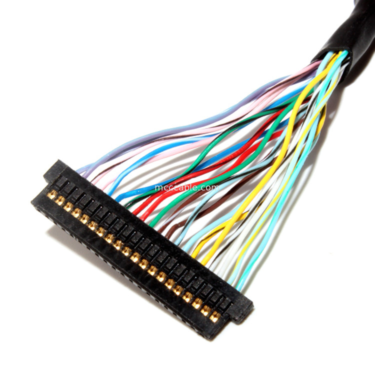 एलसीडी कनेक्टर LVDS केबल असेंबली 1.0 मिमी पिच 32AWG  DF13-20DS-1.25C