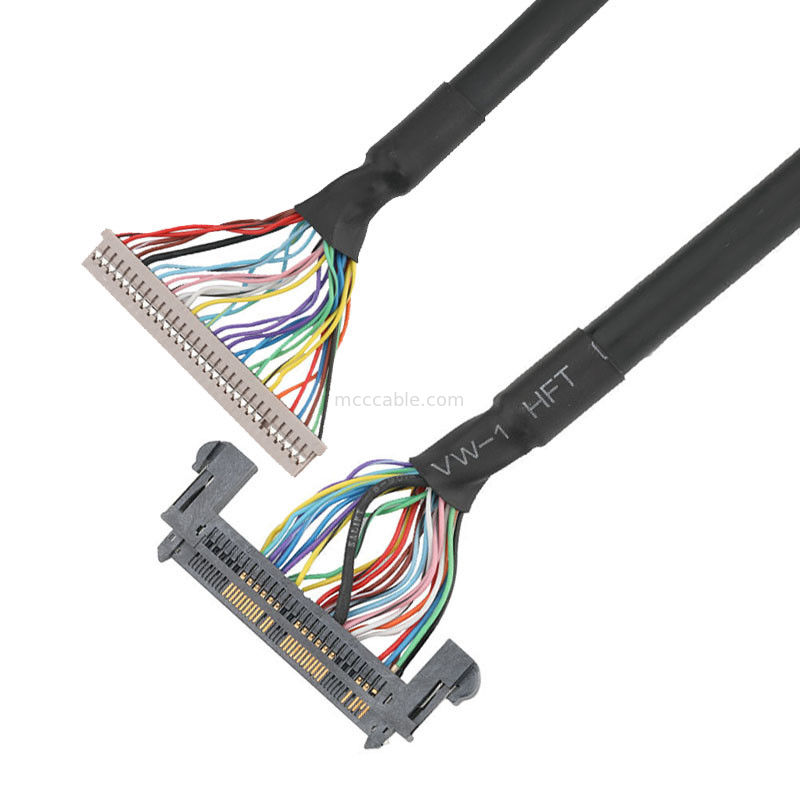 1.25mm DF14-30S-1.25C से JAE 0.5mm FI-RE51HL LVDS EDP केबल असेंबली